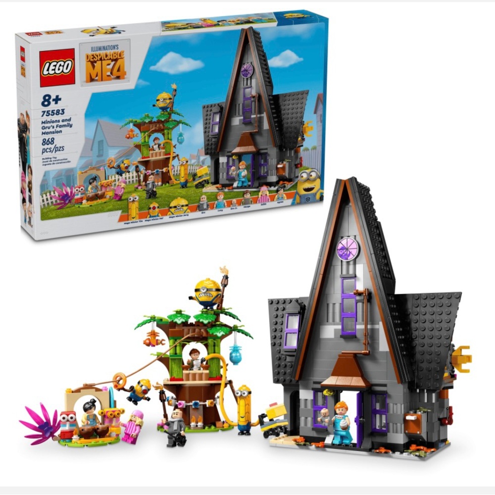 New LEGO 75583 Despicable Me 4 Minions and Gru's Family Mansion Factory Sealed